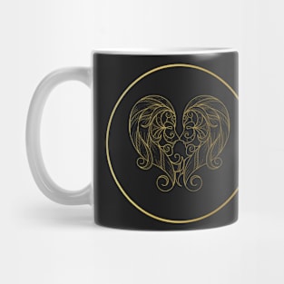 Gemini Zodiac Art Gold Mug